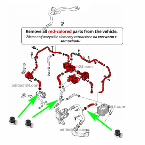 Bypass, zestaw do usunięcia chłodnicy spalin EGR 3.0 V6 TDI Audi VW Porsche / 059 131 515