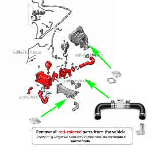 Bypass, zestaw do usunięcia chłodnicy spalin EGR 3.0 TDI Audi VW Porsche A4 A5 A6 A7 A8 Q5 Q7 Touareg Cayenne Macan