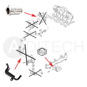 Zamiennik zaślepka EGR VW Touareg Crafter T5 2.5 TDI BJJ, CEBA, BPE, BDP, BNZ