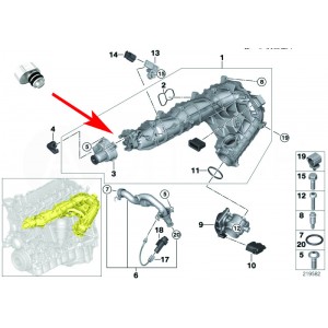 318U Zaślepka kolektora ssącego BMW Diesel 2.5 3.0 N57