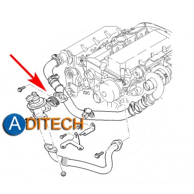 034 Zaślepka zaworu EGR dla samochodów Ford z silnikami 2.0 TDCi oraz 2.0 TDDi EGR z tyłu