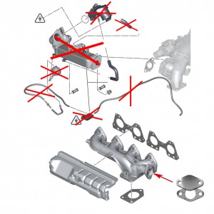 897/2 Zestaw do usunięcia układu EGR w silnikach BMW N57N N57Z 3.0 D F30 31 32 33 F34 07 F10 3.0 Diesel