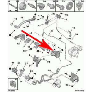 538 Zaślepka EGR PEUGEOT CITROEN 2.0 16V HDI TDCi