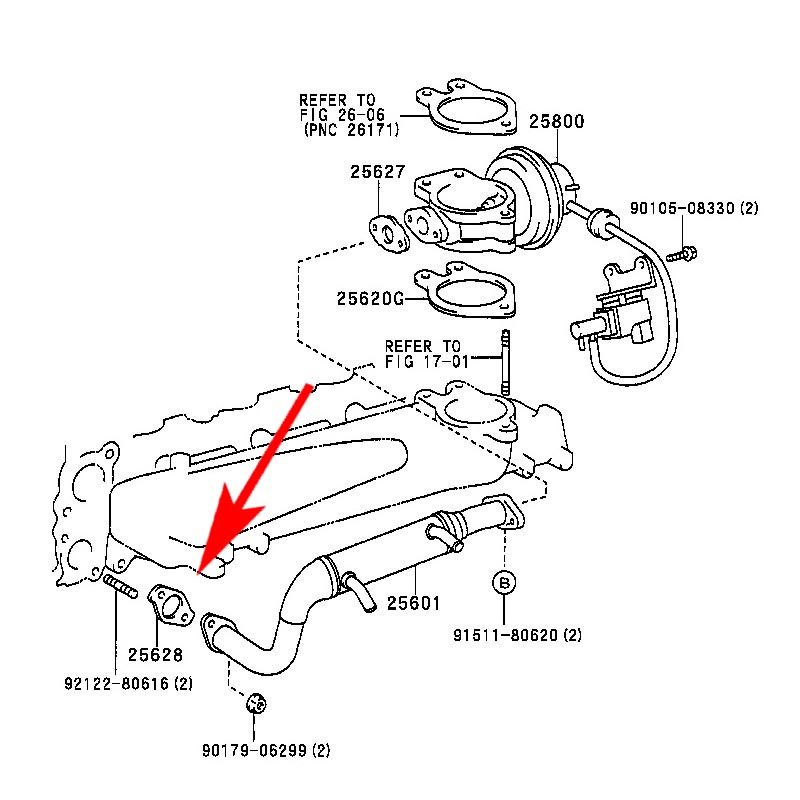 W032 Zaślepka zaworu EGR Toyota 2.5TD, 3.0TD 1KD/2KDFTV