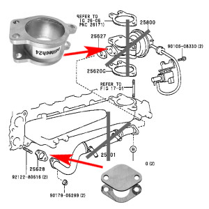 F45 Zamiennik zaślepka zaworu EGR Toyota 2.5TD, 3.0TD 1KD/2KD-FTV