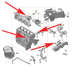 876 Zestaw zaślepek zaworu EGR VW Audi Skoda Seat z silnikami 2.0 TDI CR