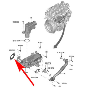 W061 Zaślepka zaworu EGR FORD C-MAX 1.5 TDCI 15-
