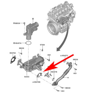 W064 Zaślepka zaworu EGR FORD C-MAX 1.5 TDCI 15-