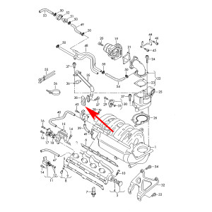 W098 Zaślepka zaworu EGR Audi Volkswagen 1.6 FSI BAD
