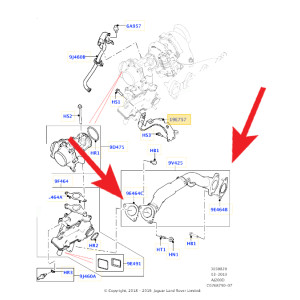 Zaślepka EGR LAND ROVER 2.0L I4 DSL MID DOHC AJ200 2.0L AJ200