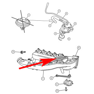 K032 Zaślepka zaworu EGR Jeep Grand Cherokee 2.7L 5Cyl 20V