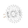 KO10 Koła do robota koszącego HUSQVARNA AUTOMOWER 305, 310, 315, 315X, 415X, 415XI stal nierdzewna 3mm