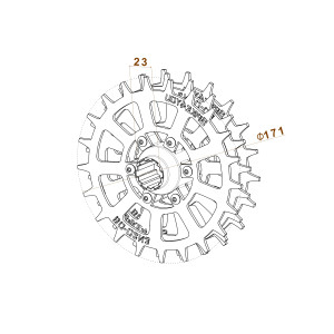 KO15 Koła do robota koszącego BOSCH INTEGO stal nierdzewna 3mm
